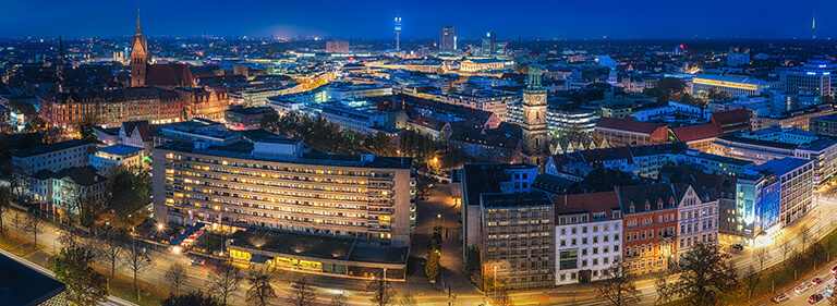 Hier sehen Sie ein Bild der Stadt Hannover, in der INTERLINE exklusiven Limousinen- und Chauffeurservice anbietet.